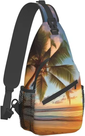 Tropical Rainforest Jungle Scene Print Cross Chest Bag Diagonally Men Cross Chest Bag Diagonally