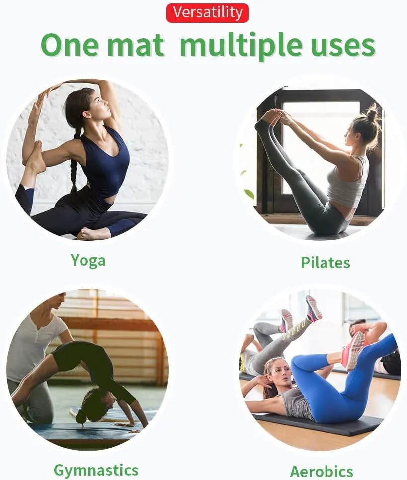 Tumbling Mats Gymnastics Tumbling Foldable Mats Foldable Yoga Mat Thick PU Leather Exercise Mat With Carrying Handles for home Workout outdoor Gymnastics Yoga Pilates