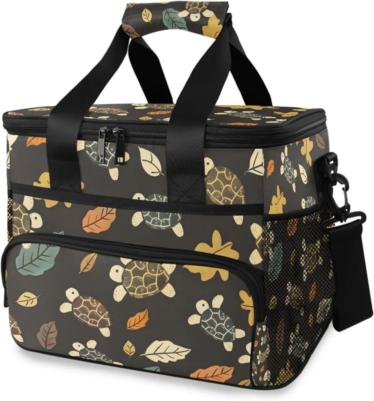 Turtle Leaf Sea Animal Cooler Bag Insulated Cooler Soft Sided Cooler 24 Can Portable Picnic Bag Large Leakproof Lunch Bag Box for Beach Grocery Camping Travel Car Men Women