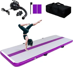 Tuxedo Sailor Inflatable Gymnastics Mat Foldable Air Training Track Mats 4 inches Thickness Gymnastics Tumbling Tracks for Home Gym/Yoga/Cheerleading with Electric Pump
