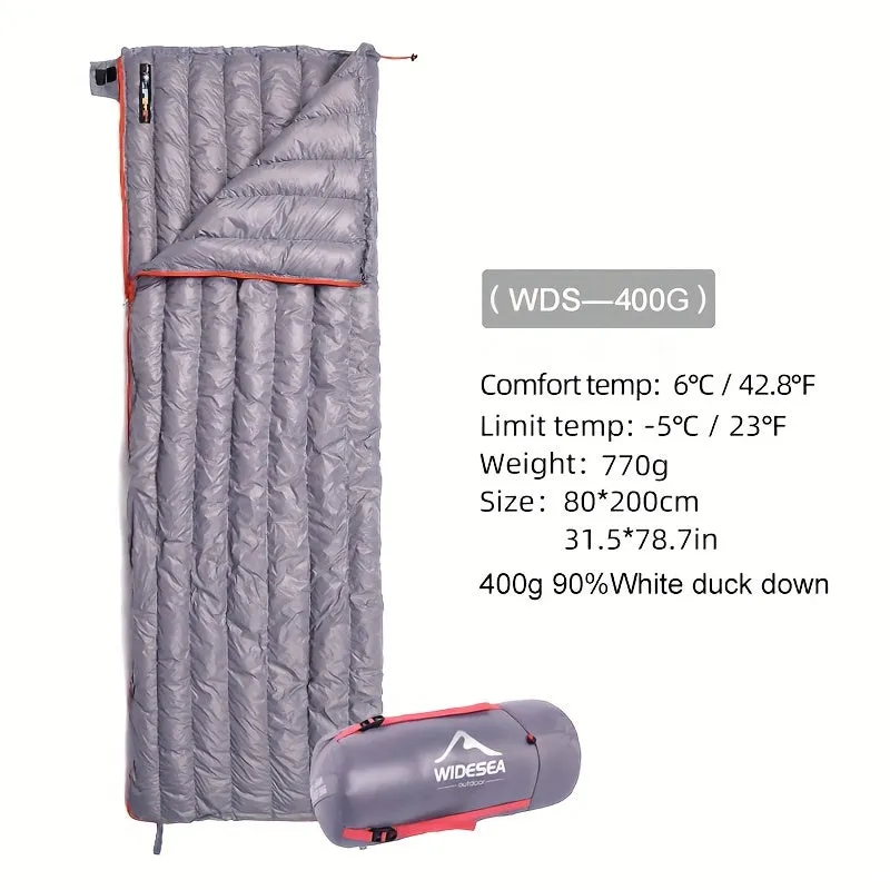 Ultra-Compact Down Sleeping Bag – Water-Resistant, Lightweight for Backpacking – Includes Compression Sack