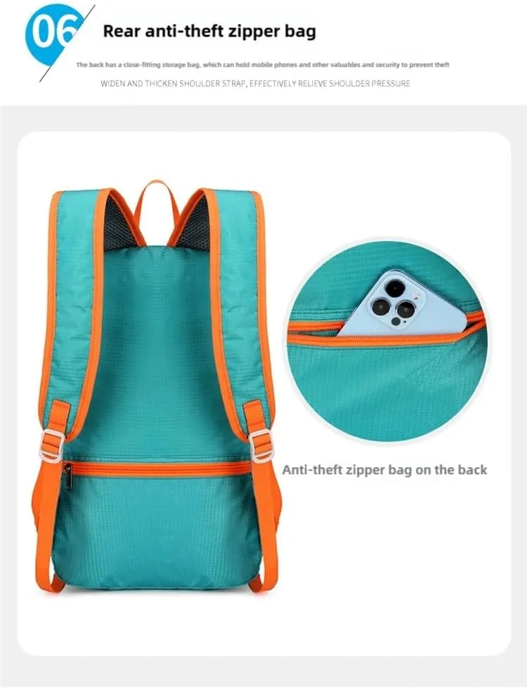 Ultralight foldable hiking backpack, waterproof travel backpack, multi-pocket design for outdoor camping hiking (Dark blue)