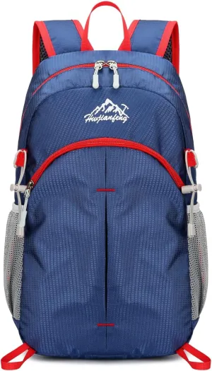 Ultralight foldable hiking backpack, waterproof travel backpack, multi-pocket design for outdoor camping hiking (Dark blue)