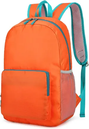 Ultralight Packable Backpack 16 Inch Waterproof Travel Daypack for Camping Hiking Outdoor (Orange)