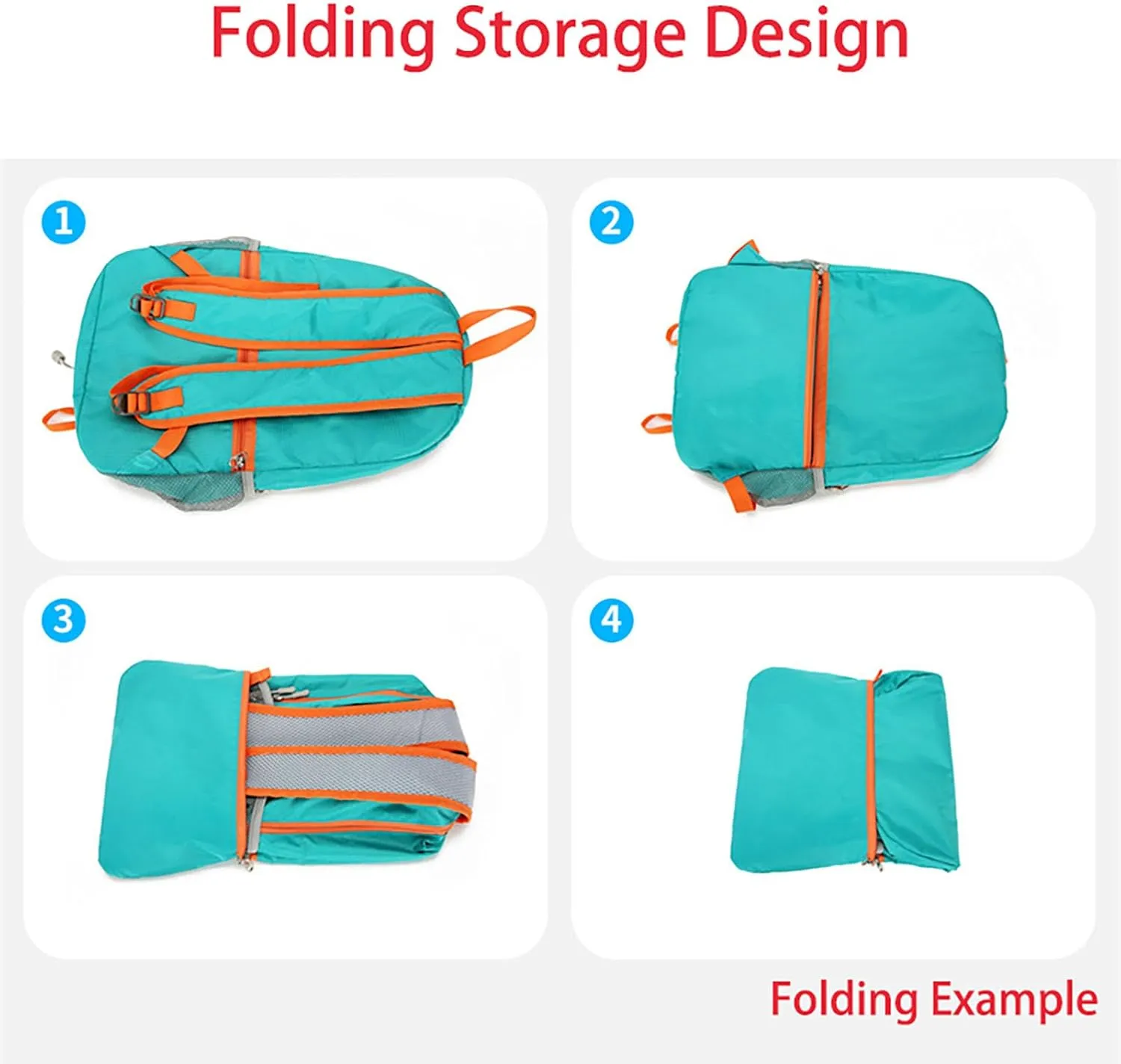 Ultralight Packable Travel Backpack for Camping & Hiking, 17-Inch Foldable Daypack with Large Capacity (Sky Blue)