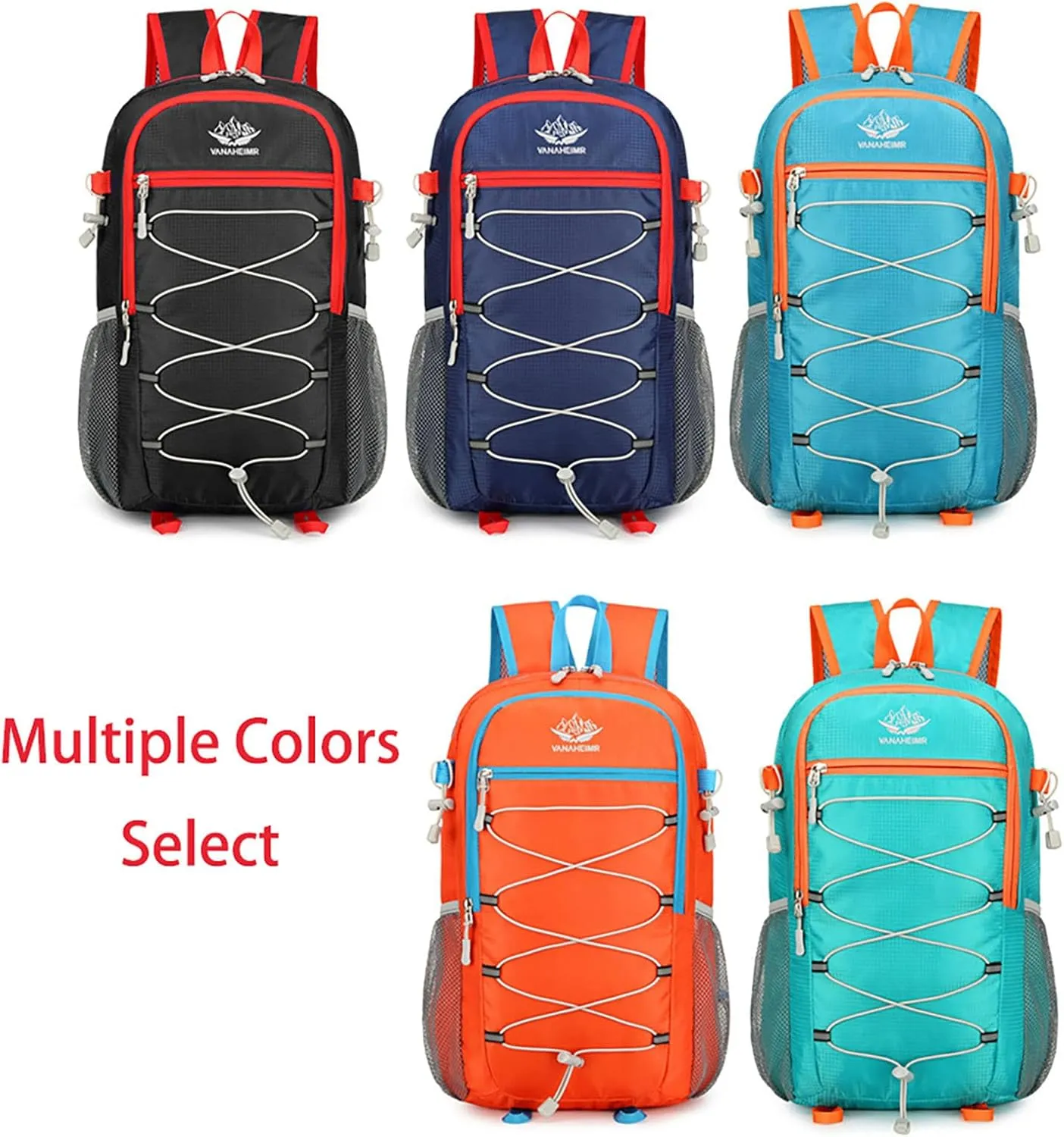 Ultralight Packable Travel Backpack for Camping & Hiking, 17-Inch Foldable Daypack with Large Capacity (Sky Blue)