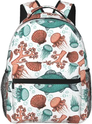 Underwater World Backpack Laptop Backpack Sports Travel Shoulder bag Light casual backpack