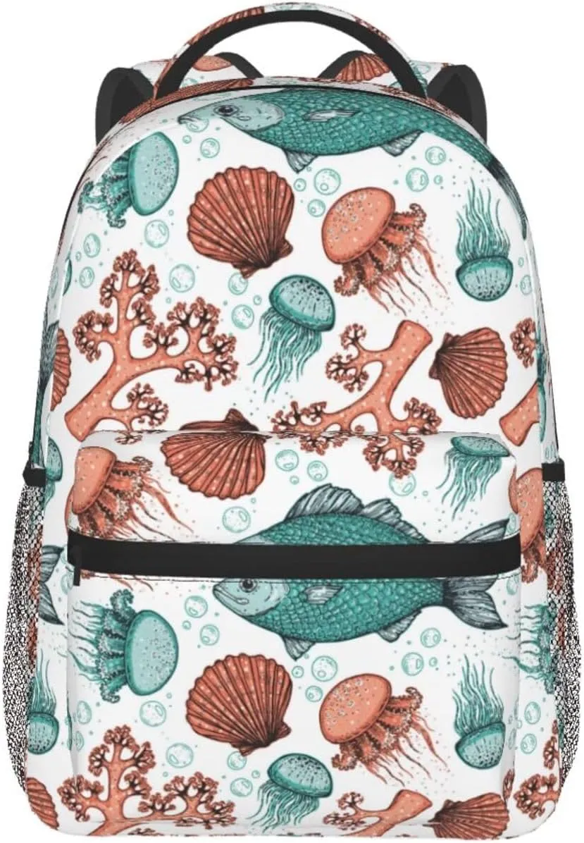 Underwater World Backpack Laptop Backpack Sports Travel Shoulder bag Light casual backpack
