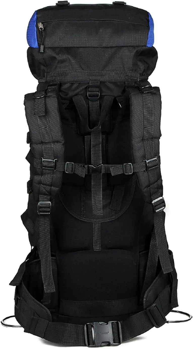 UNISTRENGH 70L 10L Internal Frame Backpack Waterproof Hiking Backpack Backpacking for Camping Mountaineering Fishing (80L Black)