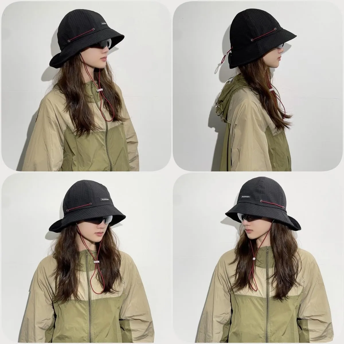 Unsex Outdoor Sun Hat Waterproof Bucket Hat with Chin Strap Quick Dry Packable UV Protection