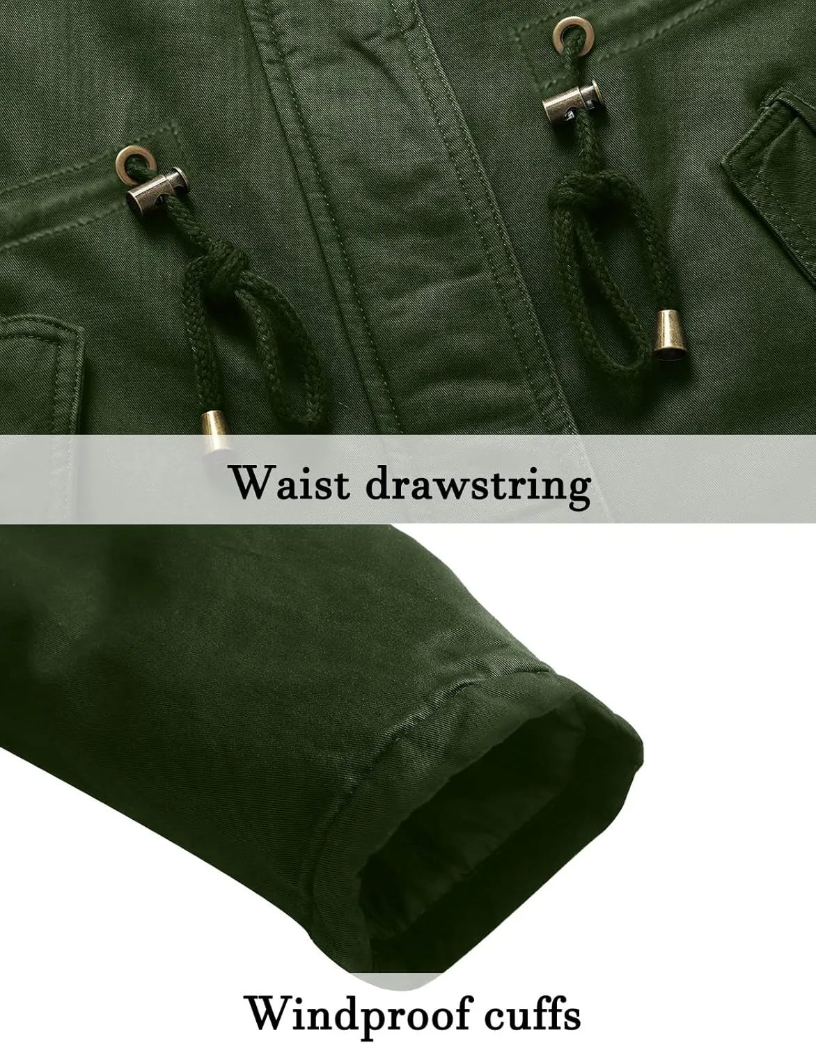 Uoiuxc Women's Hooded Winter Coat Warm Fleeced Lined Parka Long Jackets