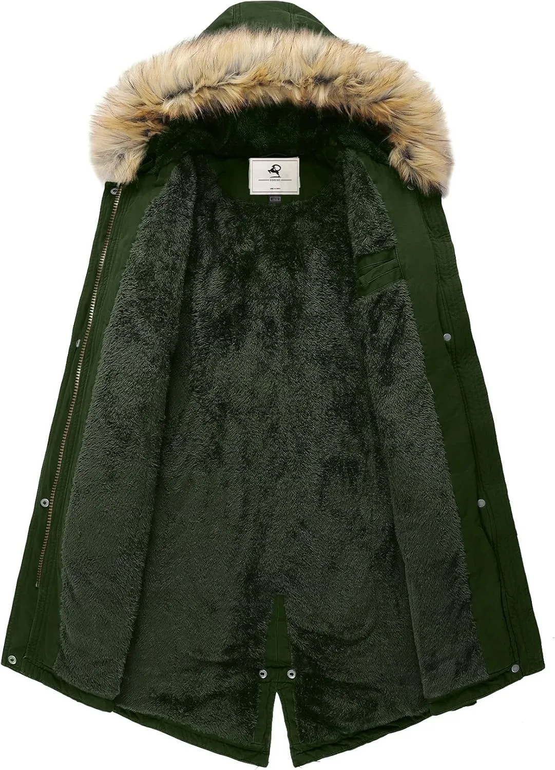 Uoiuxc Women's Hooded Winter Coat Warm Fleeced Lined Parka Long Jackets
