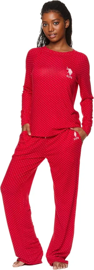 U.S. Polo Assn. 2-Piece Pajamas for Women Set, Long Sleeve PJ Sets for Women, Ladies Sleepwear, Mom Gifts
