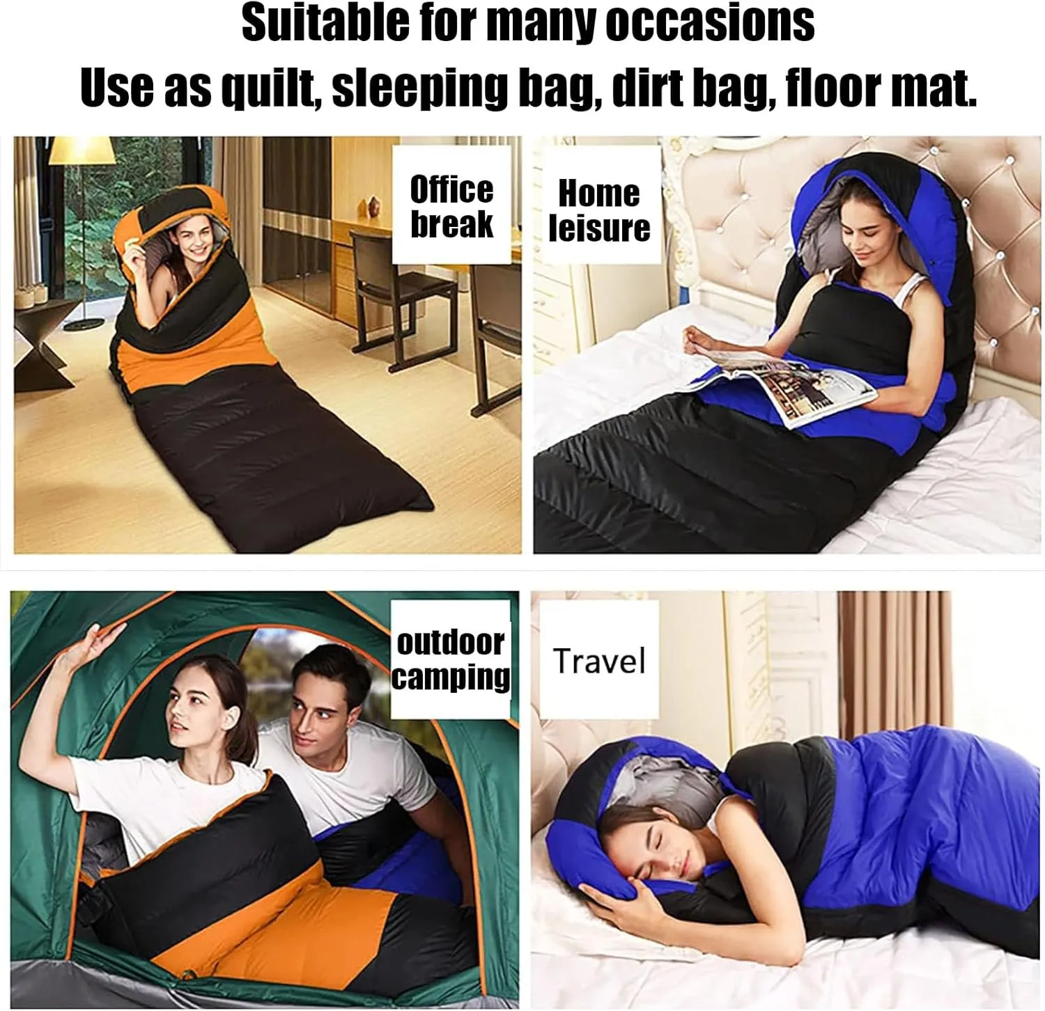 USB Heated Sleeping Bag with 20000mAh Power Bank,Camping - 3 Heats Setting, 3 Season Lightweight Comfortable Sleeping Bag for Adults Traveling,