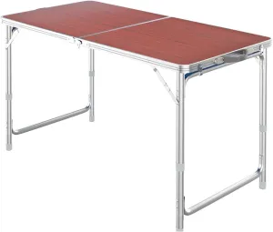 Usoway Portable Beach Table Folding Camping Table Aluminum Ultralight Height Adjustable Camp Table 3 Heights Folding Camping Table (C : Red), 665599