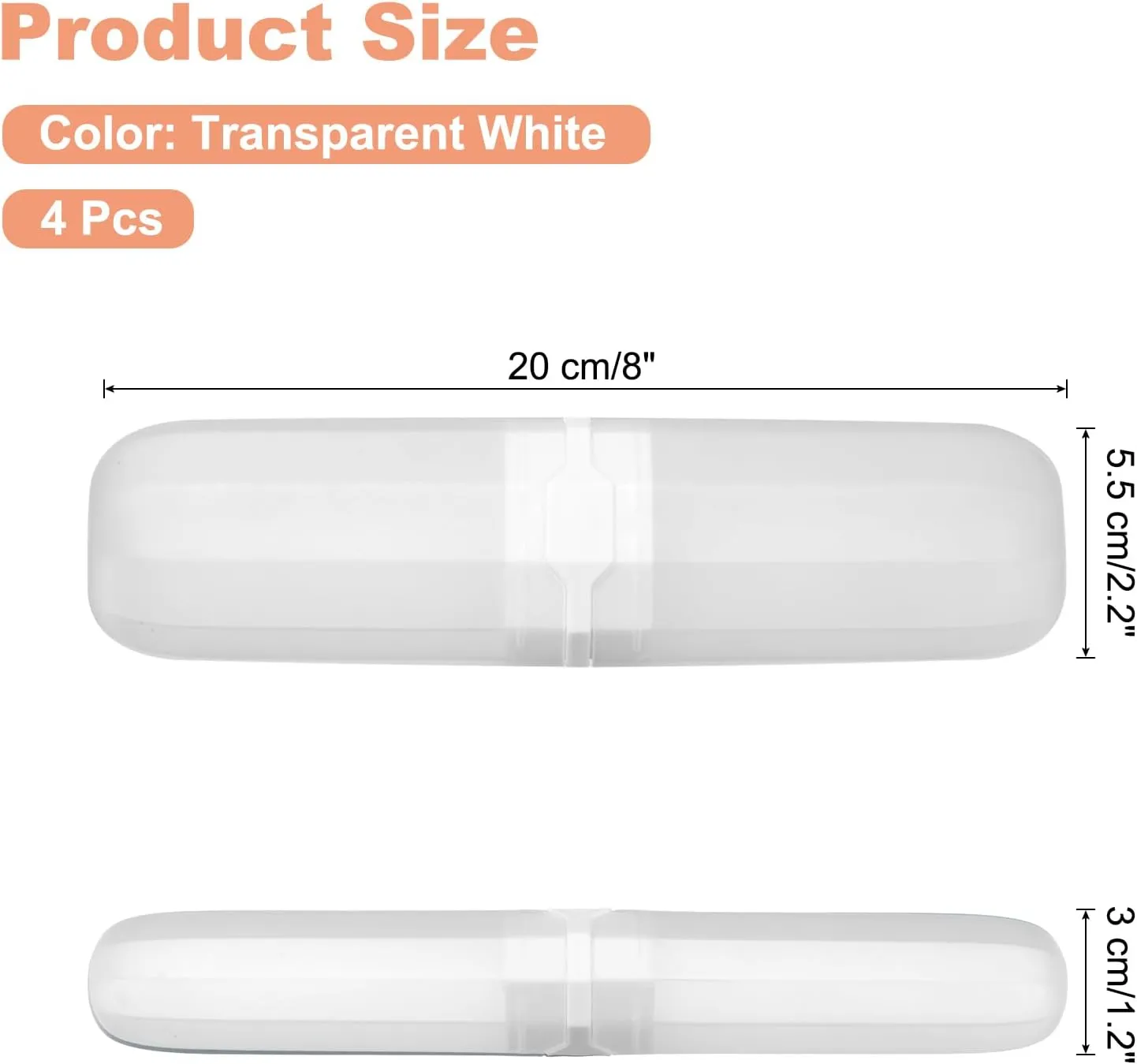 uxcell 4pcs Travel Toothbrush Case Translucent White Portable Toothbrush Holder Plastic Toothbrush Organizer Storage Container Covers for Home Travel Business Camping