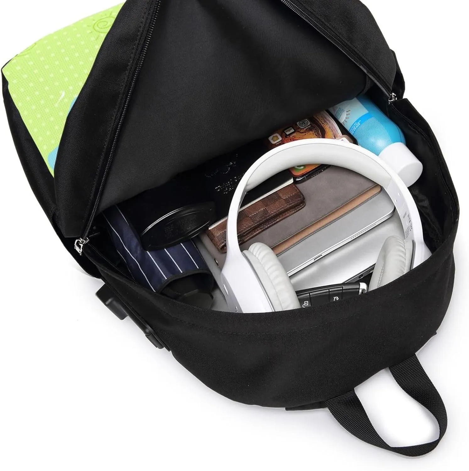 vacsAX Durable Ergonomic Backpack With - Large Capacity With USB Ports - Perfect For Women Men Sunflower seeds fishing
