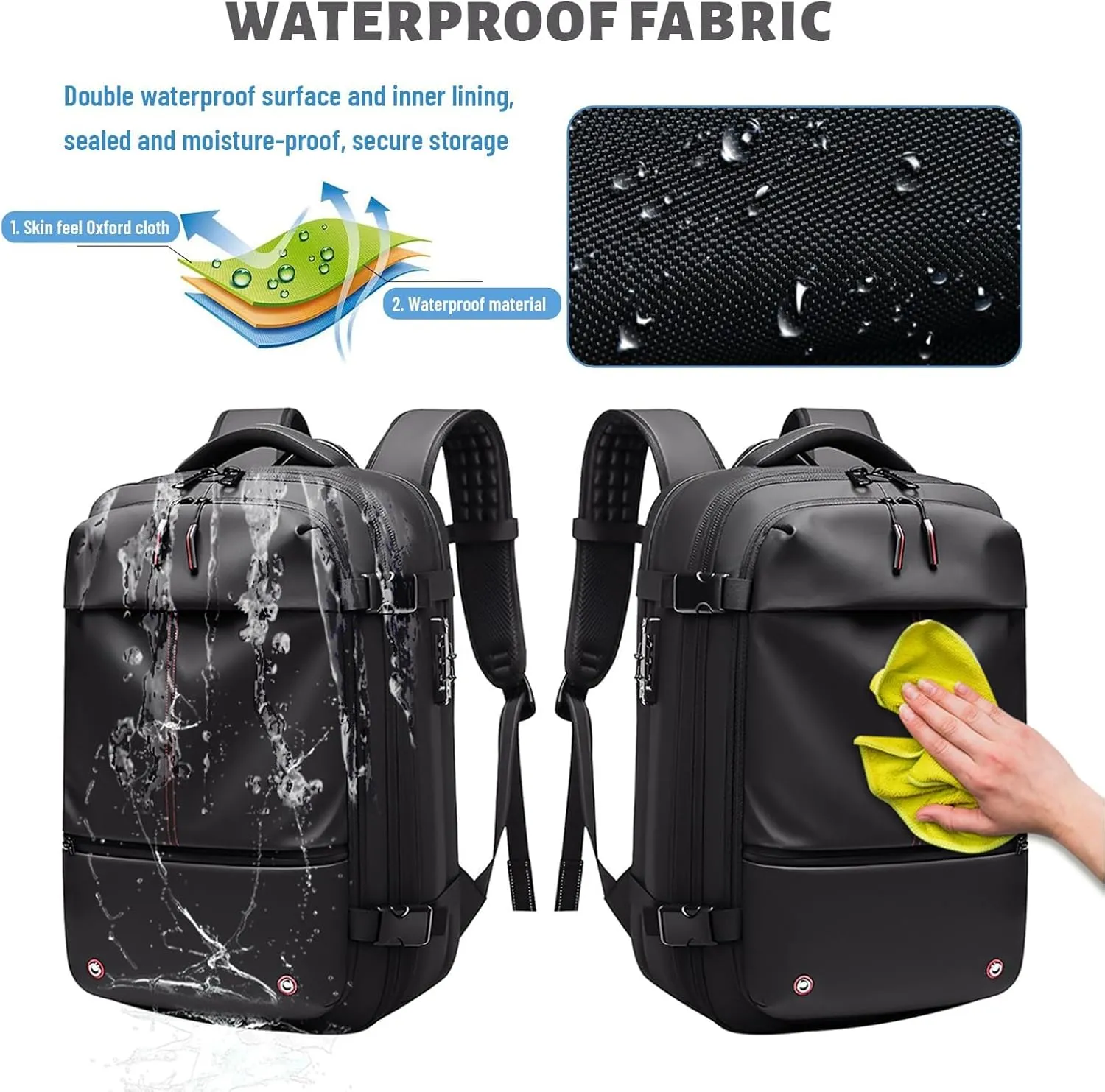 Vacuum Backpack Travel, Vacuum Compression Backpack With Pump, Large Capacity Expandable Air Vacuum Backpack With Anti Theft Lock, Compartmentalized Storage, Water Resistant