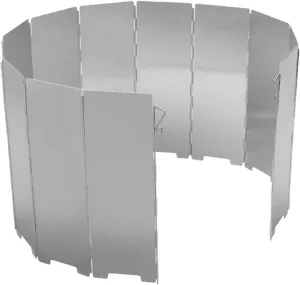 VANZACK 12-Plate Aluminum Alloy Camping Stove Windscreen Compact Foldable Wind Deflector for Outdoor Cooking