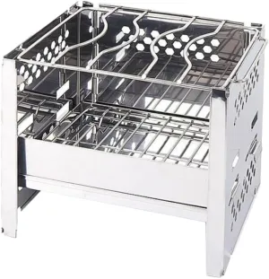 VANZACK Stainless Steel Bbq Grill Square Burning Stove Collapsible Portable Camping Cookware Set Outdoor Cooking