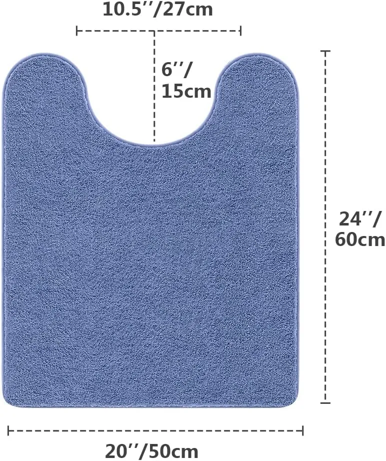VANZAVANZU Toilet Rugs for Bathroom U Shaped, Contour Bath Rugs for Toilet Bath Mats for Bathroom Non Slip Extra Soft Absorbant Microfiber Shaggy Thick Toilet Rugs U Shaped (U 20"*24", Wedgewood)