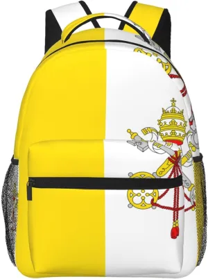 Vatican flag Backpack, suitable for light travel, daily multi-purpose bag, suitable for commuting, cycling, work