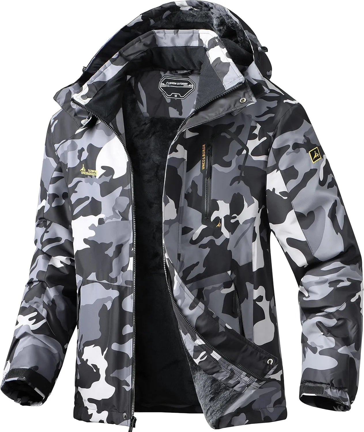 V.A.TOR 189 UNCO&BOROR Men's Winter Thermal Insulated Ski Jacket,Waterproof Coat with Hood for Hiking & Snowboarding