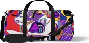 Vector Colorful Abstract Wallpaper Background Various Sports Bag Tote Bag Waterproof Gym Bag with Shoulder Strap Zipper 2 Side Pockets for Men and Women, Travel and Storage Shoulder Bag.