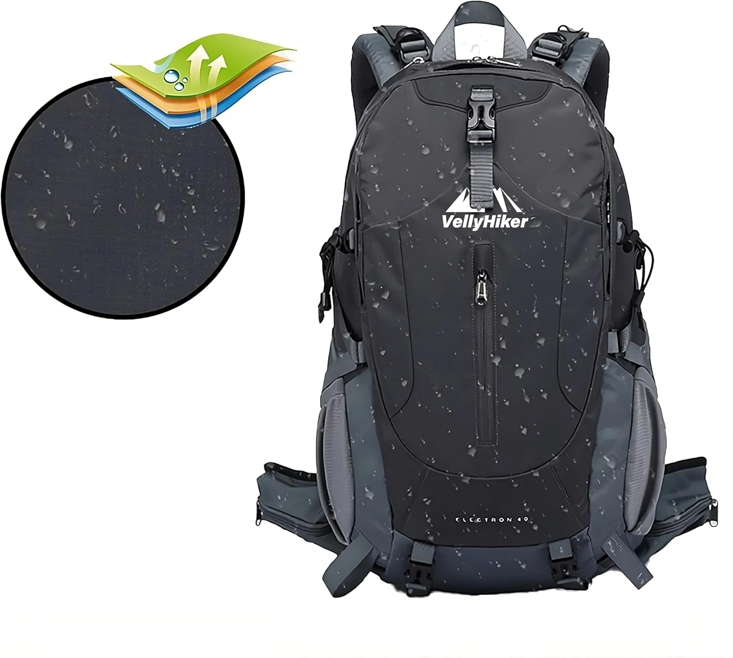 Vellyhiker 40L Hiking Backpack Upgrade for Outdoor Camping Travel Backpacking Cycling backpack Ultralight Backpack for Adults Outdoor Camping Travel Daypack Carrying System