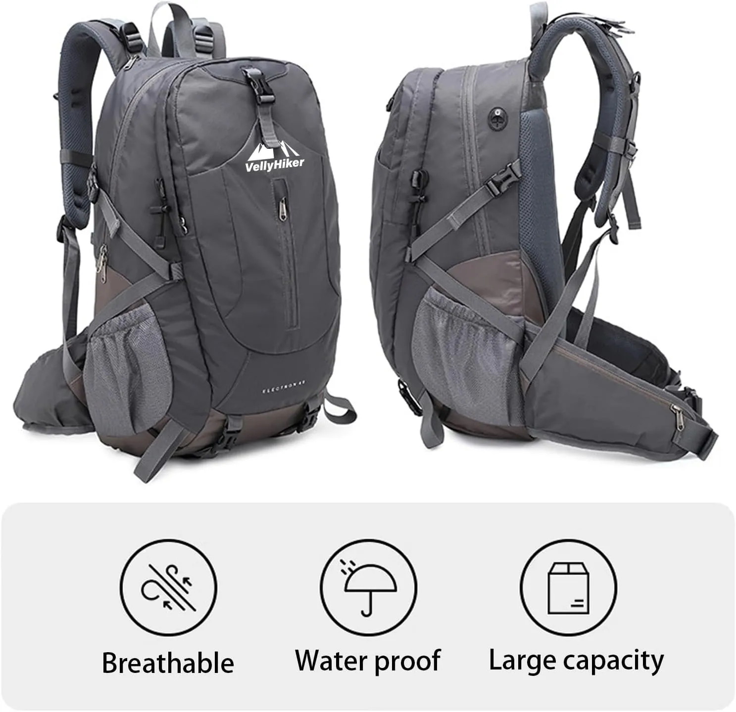Vellyhiker 40L Hiking Backpack Upgrade for Outdoor Camping Travel Backpacking Cycling backpack Ultralight Backpack for Adults Outdoor Camping Travel Daypack Carrying System