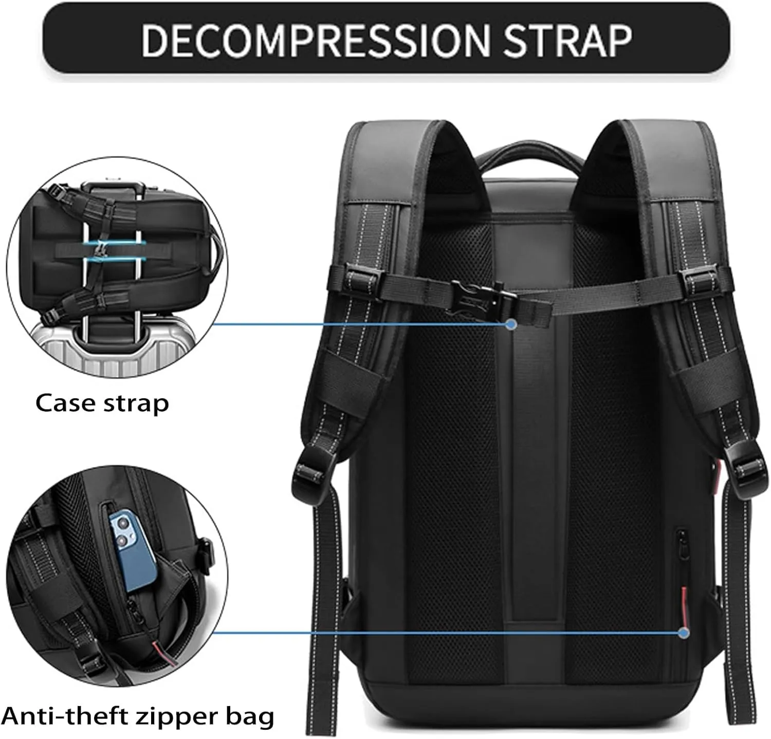 Veloutte Travel Backpack, 60l Vacpack Backpack with Vacuum, Multifunctional Waterproof Expandable Anti-Theft Pack (Dark Grey-2.0)