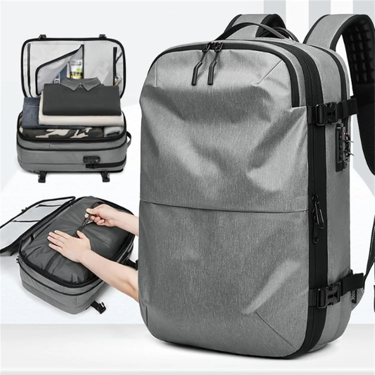 Veloutte Travel Backpack, Veloussette Space Bag, Velouette Space Bag, Vacpack Backpack with Vacuum, Travel Smart with Vacuum Compression & Waterproof Design (E)