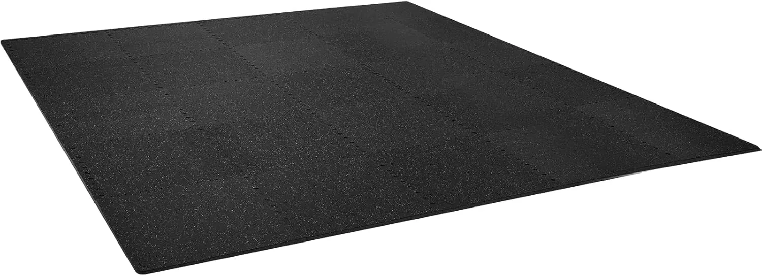 VEVOR 0.56 inch Thick 25 PCS 100 sq.ft Gym Floor Mats, 24" x 24" EVA Foam & Rubber Gym Flooring Workout Floor Mats, Waterproof Exercise Puzzle Flooring for Gym, Home, Garage, Baseme