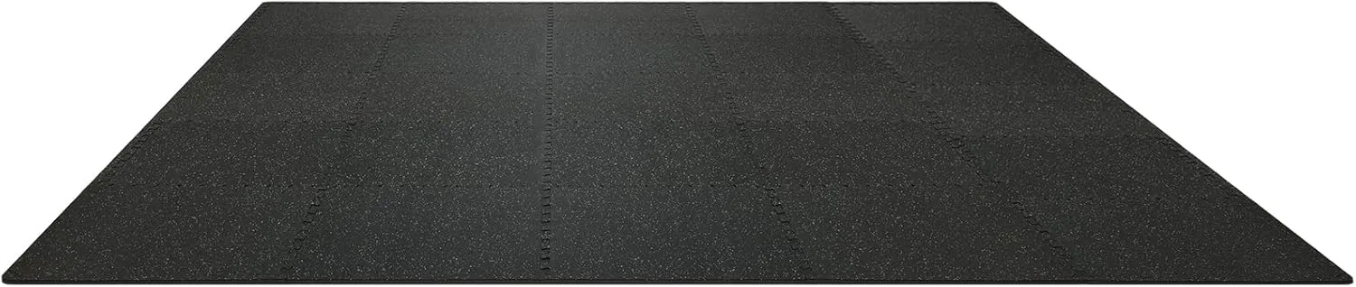 VEVOR 0.56 inch Thick 25 PCS 100 sq.ft Gym Floor Mats, 24" x 24" EVA Foam & Rubber Gym Flooring Workout Floor Mats, Waterproof Exercise Puzzle Flooring for Gym, Home, Garage, Baseme