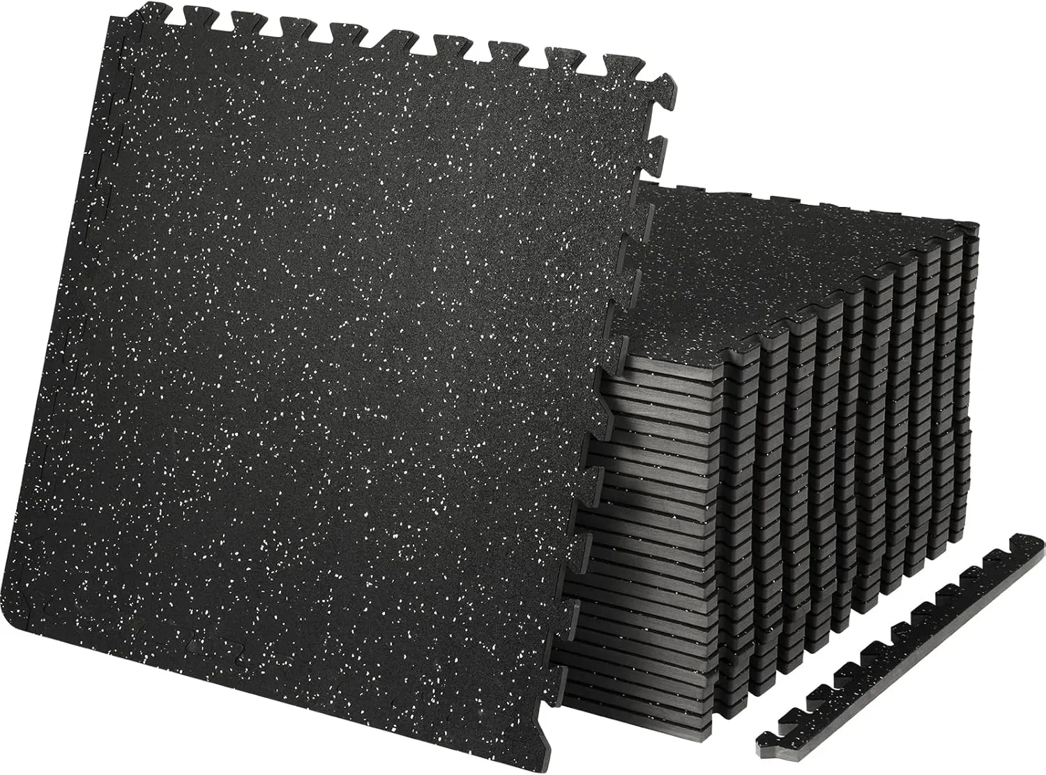 VEVOR 0.56 inch Thick 25 PCS 100 sq.ft Gym Floor Mats, 24" x 24" EVA Foam & Rubber Gym Flooring Workout Floor Mats, Waterproof Exercise Puzzle Flooring for Gym, Home, Garage, Baseme