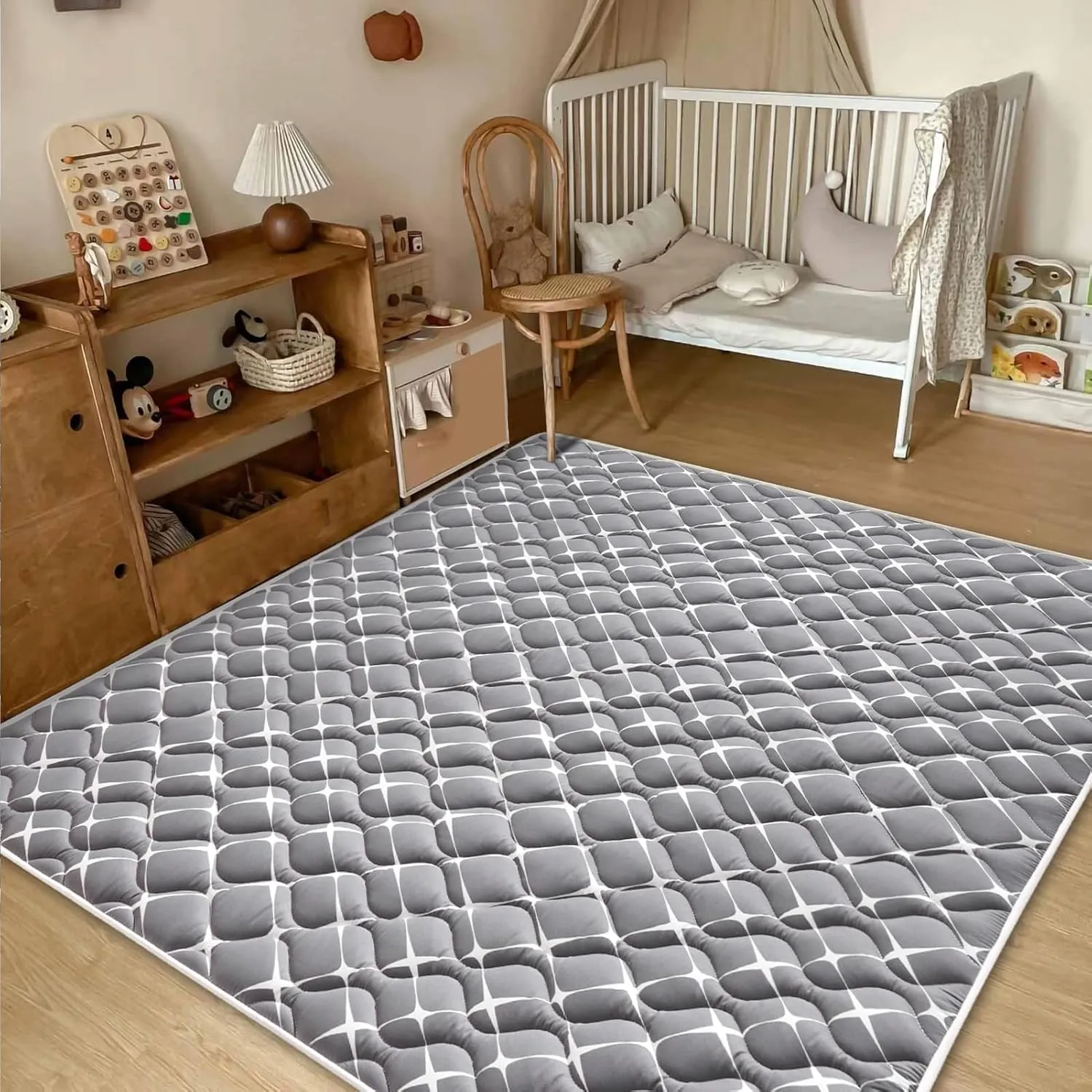 Vibe bear Baby Play Mat 71" X 59", Premium Thicker Foam One-Piece Crawling Mat, Extra Large Anti- Slip Crawling Mat Activity Playmats for Babies,Toddlers, Infants, Play & Tummy Time