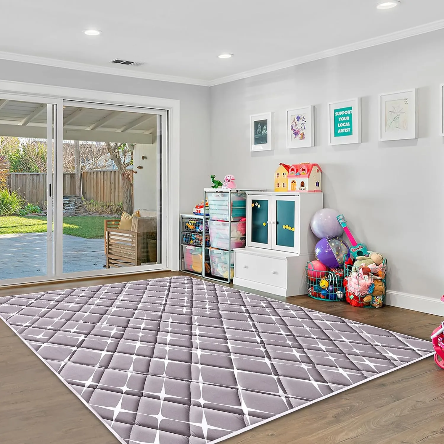 Vibe bear Baby Play Mat 71" X 59", Premium Thicker Foam One-Piece Crawling Mat, Extra Large Anti- Slip Crawling Mat Activity Playmats for Babies,Toddlers, Infants, Play & Tummy Time