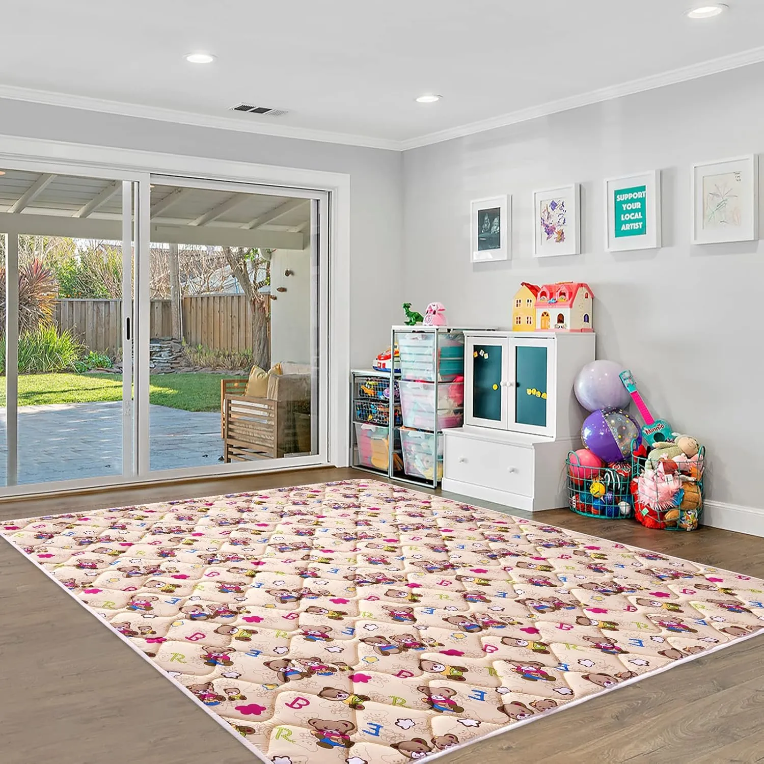 Vibe Bear Baby Play Mat - 71" X 59",Premium Thicker Foam One-Piece Crawling Mat, Extra Large Anti-Slip Activity Playmat for Babies, Toddlers & Infants