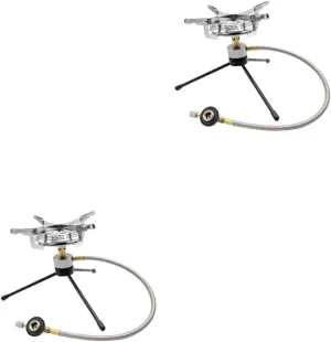 VICASKY 2 Sets Collapsible Camping Stove Portable Gas Stove for Outdoor Cooking Sturdy Long-term Use