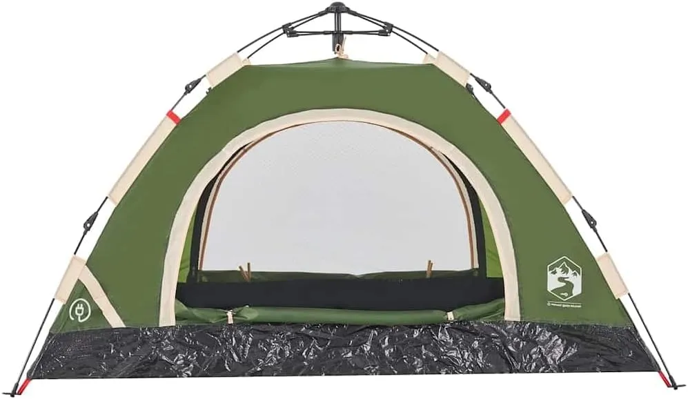 vidaXL Camping Tent 2-Person, Garden Shelter, Portable Canopy for Outdoor Patio Hiking, Lightweight Tent, Foldable Tent, Green Quick Release