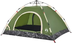 vidaXL Camping Tent 2-Person, Garden Shelter, Portable Canopy for Outdoor Patio Hiking, Lightweight Tent, Foldable Tent, Green Quick Release