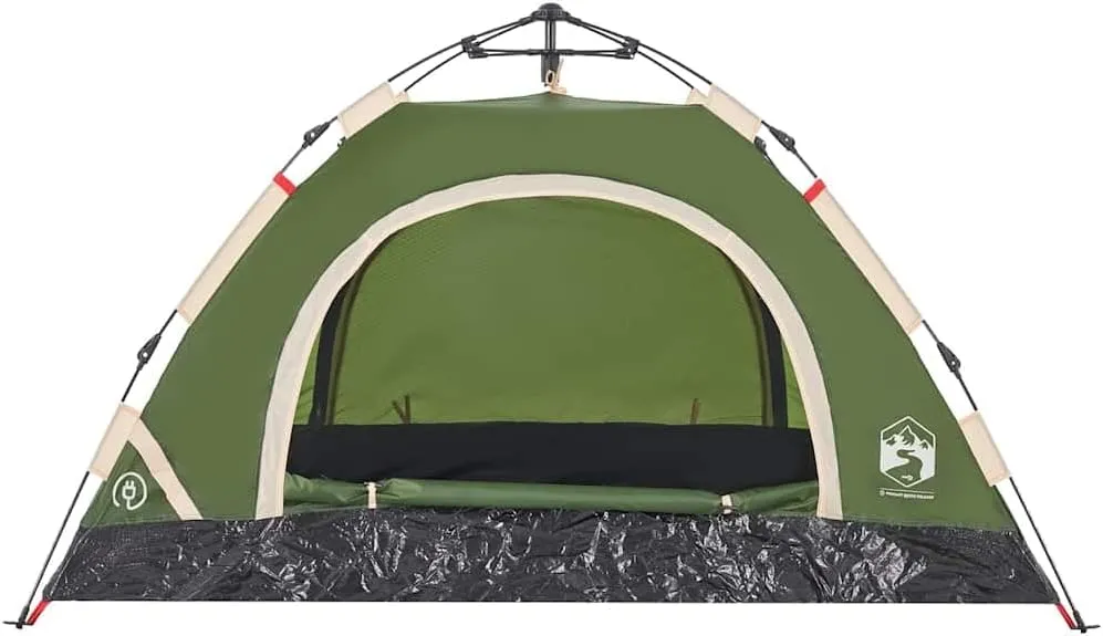 vidaXL Camping Tent 2-Person, Garden Shelter, Portable Canopy for Outdoor Patio Hiking, Lightweight Tent, Foldable Tent, Green Quick Release