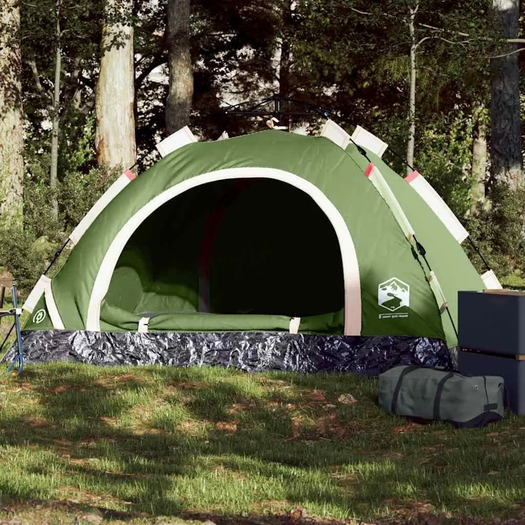 vidaXL Camping Tent 2-Person, Garden Shelter, Portable Canopy for Outdoor Patio Hiking, Lightweight Tent, Foldable Tent, Green Quick Release