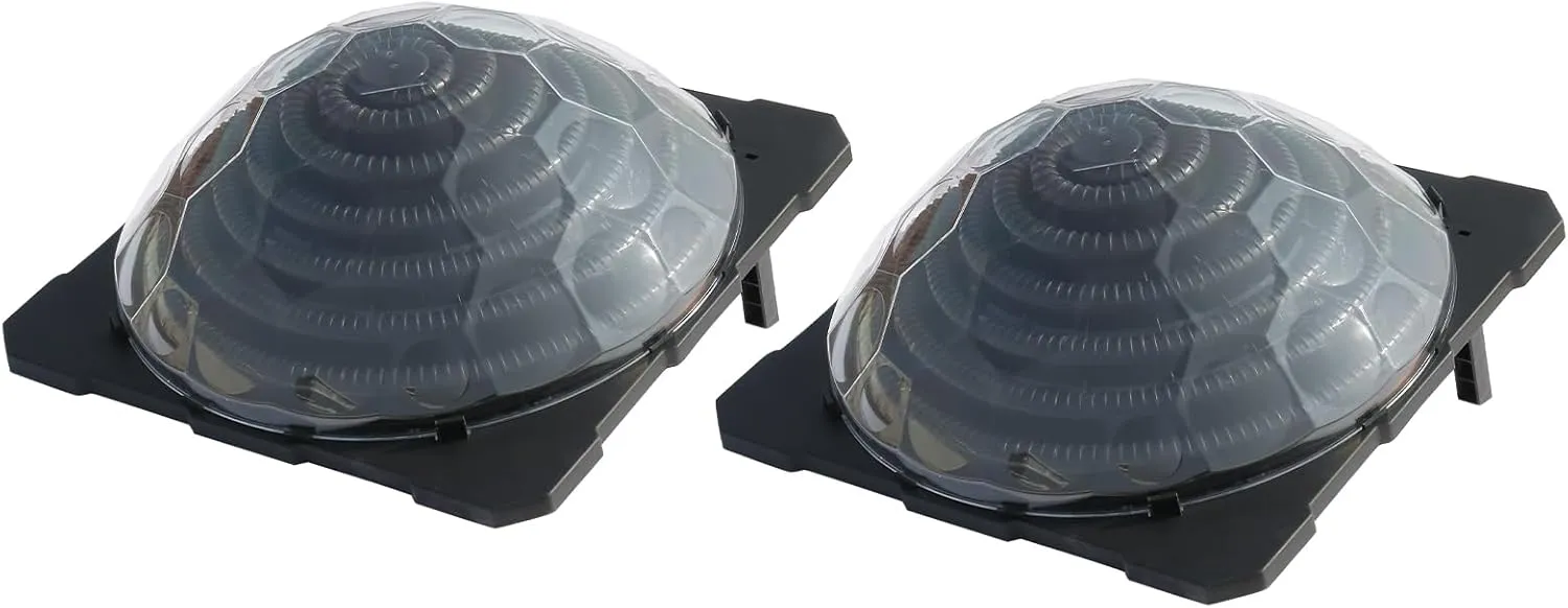 VINGLI Solar Pool Heater Above Ground Domed Solar Powered Swimming Pool Heater Contour Pool Heating Coil (2 Packs), Black