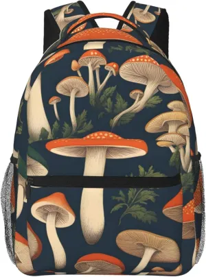 Vintage Edible Mushrooms Print Versatile Daypack Laptop Backpack â€“ Stylish Casual Travel Bag For All Your Needs