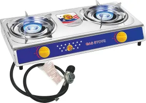 Vivicreate 2 Burner Propane Gas Stove Outdoor Cooking Portable Double Burner Propane Cooktop Gas Burners for Camping BBQ Patio Frying Fogon de Gas Estufa de Gas Portatil Parrillas de Gas