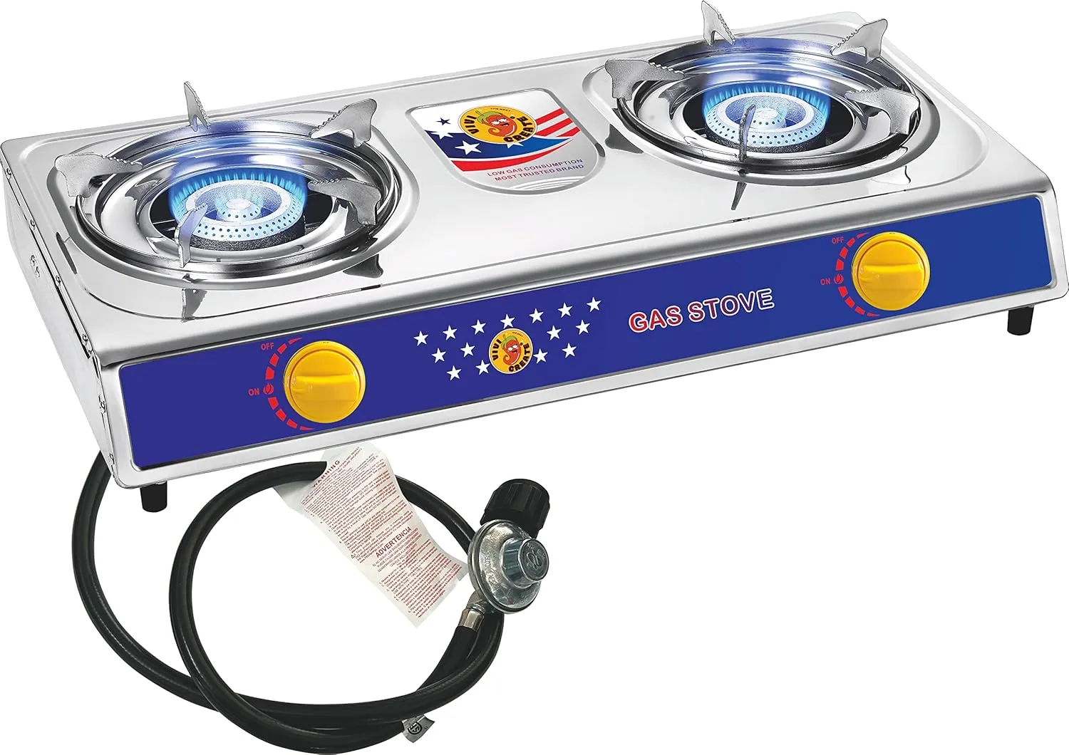 Vivicreate 2 Burner Propane Gas Stove Outdoor Cooking Portable Double Burner Propane Cooktop Gas Burners for Camping BBQ Patio Frying Fogon de Gas Estufa de Gas Portatil Parrillas de Gas