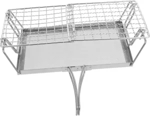 VOSAREA Steel Baking Rack Camping Grill Toaster Rack Portable Folding Grill for Outdoor Cooking