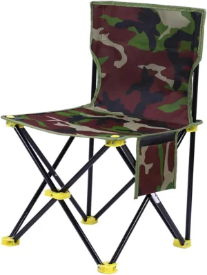 Wakauto Outdoor Folding Chair Lightweight Camping Stool with Backrest Portable Fishing and Beach Seat Small High for Travel and Outdoor Activities