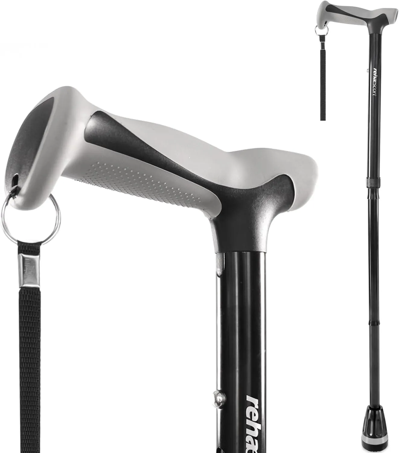 Walking Cane, Folding, Adjustable, Lightweight, Walking Canes for Men & Women, Soft Ergonomic Handle, Heavy Duty All Terrain Tip, Walking Sticks for Seniors & Adults with Travel Bag